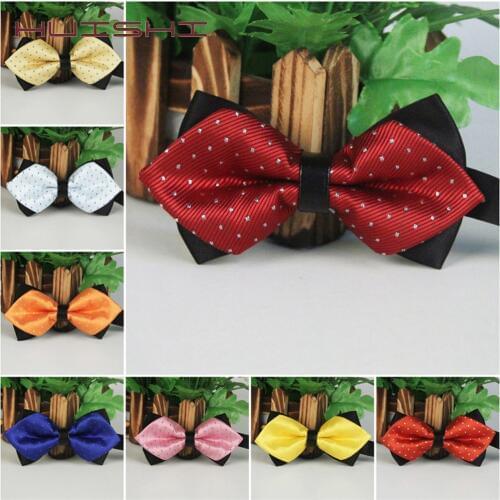 HUISHI Vintage Sharp Corner Bowtie Men Butterfly Knot 10 Colors Mens Bow Tie Dot Accessories Wedding Fashions With Good Quality