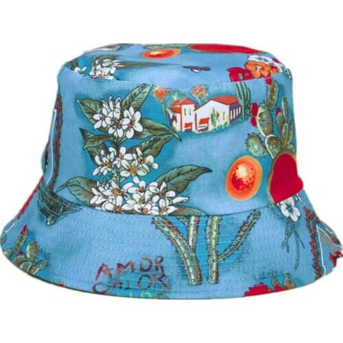 Ldslyjr Cotton Cactus Print Bucket Hat Fisherman Hat Outdoor Travel Hat Sun Cap Hats for Men and Women 379