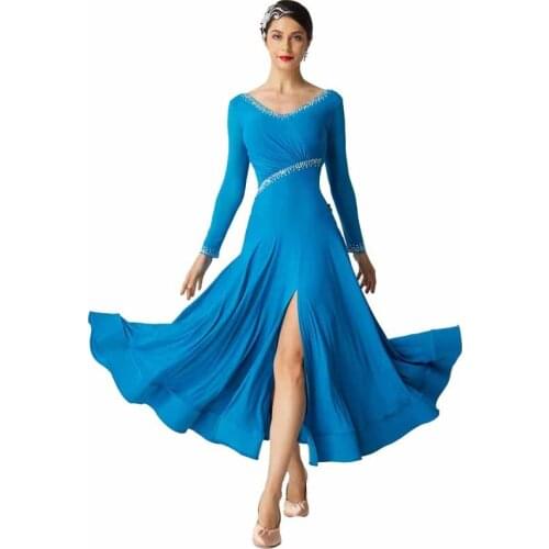 M-2022 standard waltz ballroom dance practice dress women flamenco dance costumes ballroom smooth practice dress dance for sale