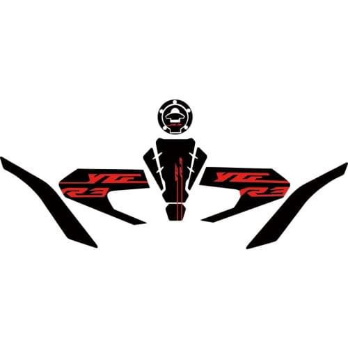 For Yamaha YZF R3 Modified New Fuel Tank Stickers Side Stickers Fish Bone Stickers Non-slip Stickers Fuel Tank Stickers 2019