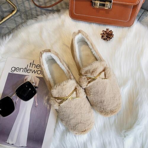 Fashion New Womens shoes driving shoes soft suede hair ball comfortable shoes Pea shoes female flat bottom U12-79