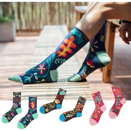 Fashion Trendy Womens Socks In Stockings Piles of Socks Animal Cartoon Socks Spring and Autumn Mid-barrel Women Cotton Socks