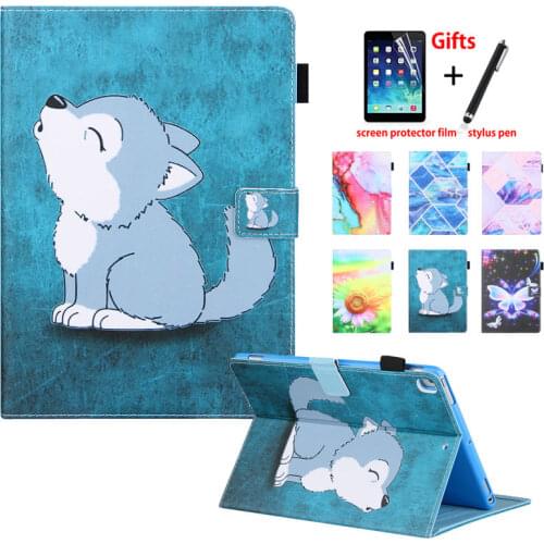 Fashion Wolf Case For iPad 9.7 2018 2017 6th 5th Generation Cover Funda For iPad Air 1 2 Pro 9.7 2016 Folding Shell Coque +Gift