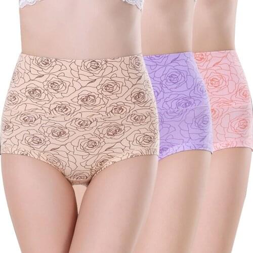 High-waist Underwear Womens Large Size Belly-lifting Hip Shaping Briefs Middle-aged and Elderly Mothers Ladies Panties Summer
