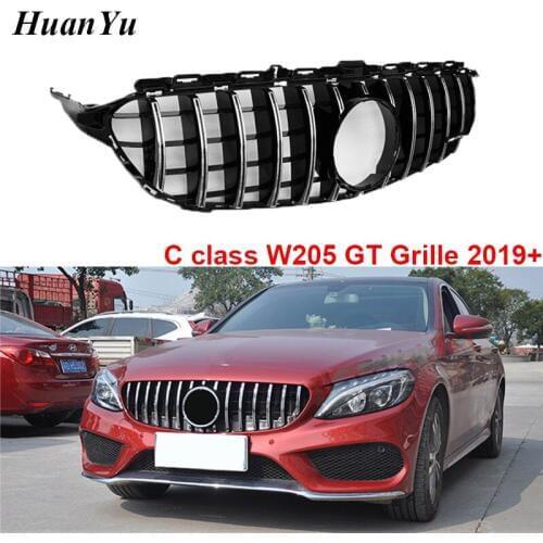 New 2015 2019 GT Grille for Mercedes-benz C Class Sport Edition Front Bumper Radiator Grills C180 C260 C300 2019