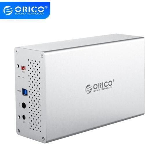 ORICO WS Series 2 Bay 3.5'' USB3.0 Hard Drive Case With Raid Aluminum 5Gbps HDD Enclosure With 12V Power Adapter Support 20TB