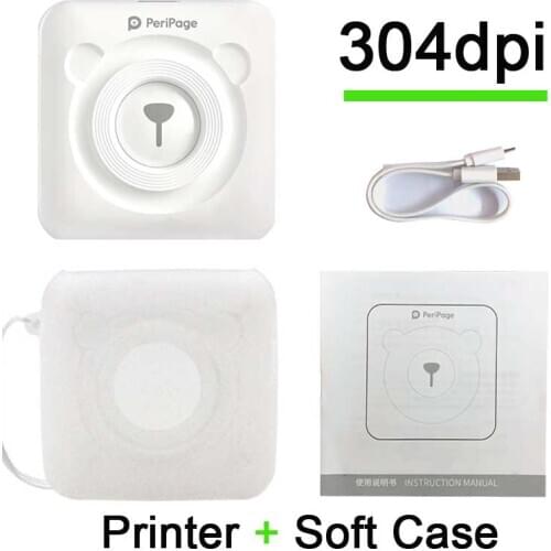 Peripage 304dpi A6 Handheld Thermal Photo Printer Portable Bluetooth Lable Printer Soft Case Protection Multifuntional for Phone