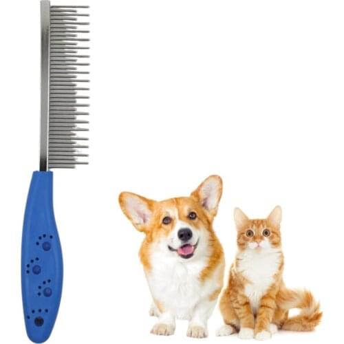Feather Opener Cat Dog Comb Single Sided Metal Gear Pet Grooming Brush