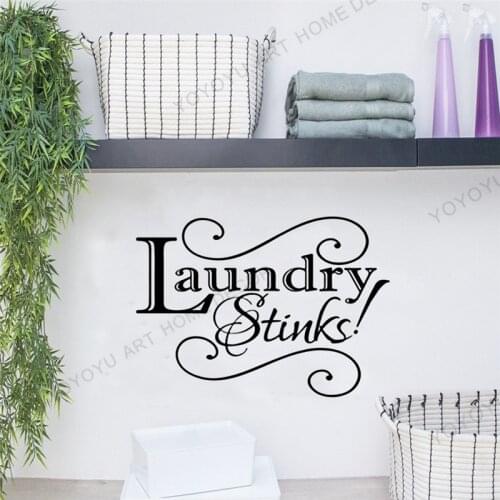 Self-adhesive Laundry Sign Symbol Wall Vinyl Sticker Laundry Stinks Quotes Partterns Laundry Wall Decal Sticker Murals rb521
