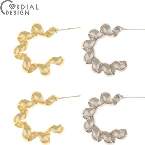 Cordial Design 50Pcs 22*28MM Jewelry Accessories/Spiral Effect/Earrings Stud/Hooks Shape/Jewelry Finding & Components/Hand Made