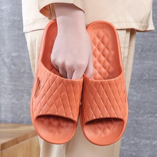 One Piece Summer Mute Simple Household Womens Shoes EVA Mens Indoor Non-Slip Bathroom Bathing Couple Vacation Beach Slippers