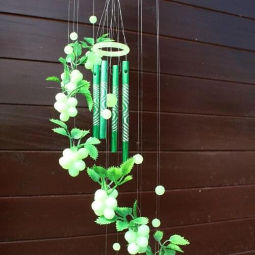 Luminous Glow in Dark Grape Wind Chimes Home Patio Porch Hanging Ornament Decor