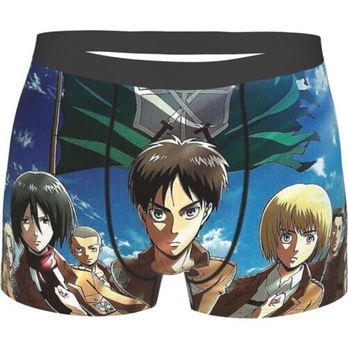 Shikishima Attack On Titan Eren Underpants Homme Panties Man Underwear Ventilate Shorts Boxer Briefs
