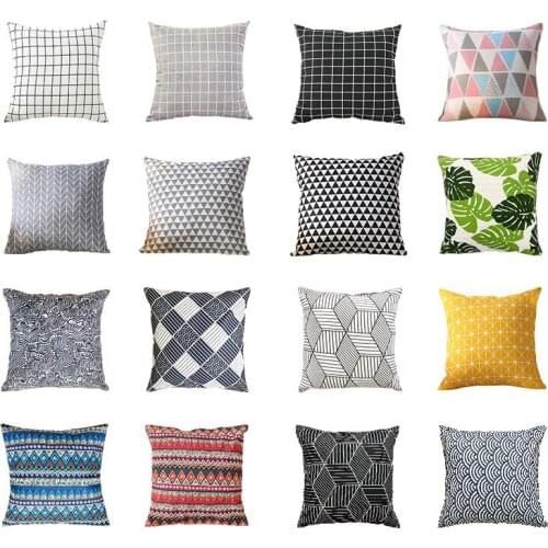 Sofa Cushion Thickened Square Pillow Linen Pillow Living Room Backrest Cover