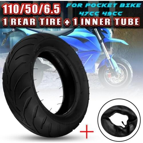 High Quality 110/50-6.5 Rear Tyre Inner Tube Bent Valve Fits 47cc 49cc Mini Dirt Bike E Scooter Mini Motor Durable Thick Wheel