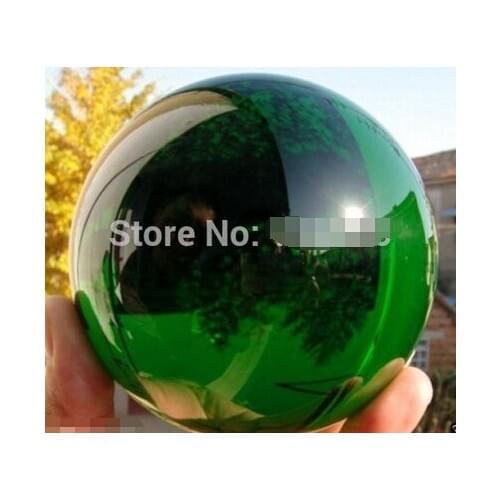 WBY free shipping Asian Rare Natural Quartz Green Magic Crystal Healing Ball Sphere 100MM+Stand
