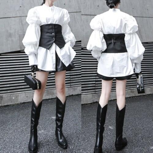 Women Half Suit Vest Girdle Waist Cinchers Solid Black Adjustable Corset Front Button Dress Belt fashionable Accessories