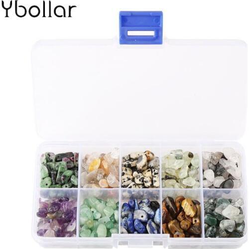 1 box Assorted beads Natural Stone Chips Irregular Loose Beads 10 Colors for Necklace Bracelet Jewelry Making