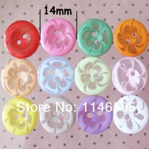 100pcs/lot Charm Round Plastic Resin Mixed Color Buttons For Craft Garment Shirt Buttons scrapbook sewing accessories 14mm