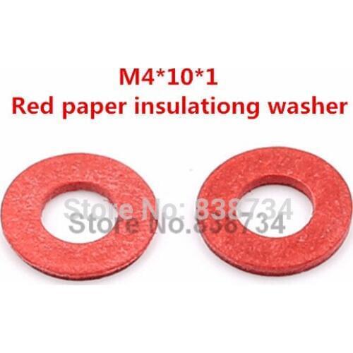 1000pcs m4*10*1 flat red paper m4 insulating washer for computer accessories