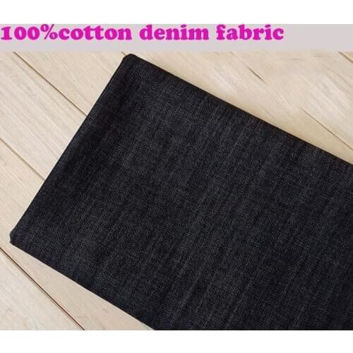 135*50cm1pc Black Blue Thick Elastic Denim Fabric 100%Cotton Fabric Patchwork Cotton For Sewing DIY Pant&Dress&Overcoat Quilting