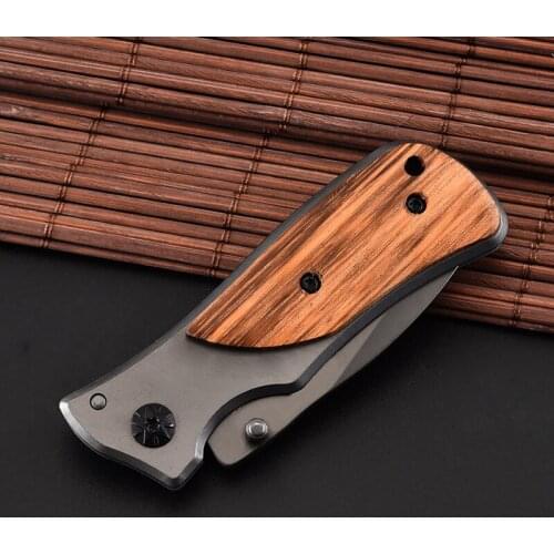 6.0'' Damascus Folding Knife 7Cr18Mov Blade With Rosewood Handle Utility Knife Hunting Outdoor Survival Camping Pocket Knives
