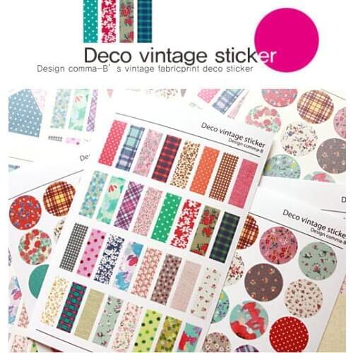 6 sheets/lot deco vintage floral paper sticker diy scrapbooking diary sticker kawaii stationery school supplies