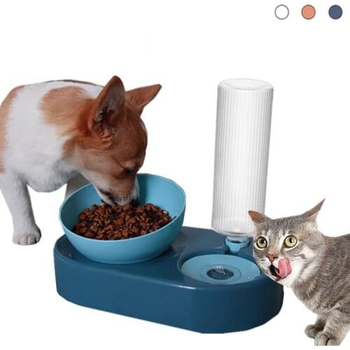 Automatic Cat Feeder Water Dispenser Dogs Food and Water Bowl Dog Bowls with Stand Raised Pet Drinking Fountain Feeding Bowls