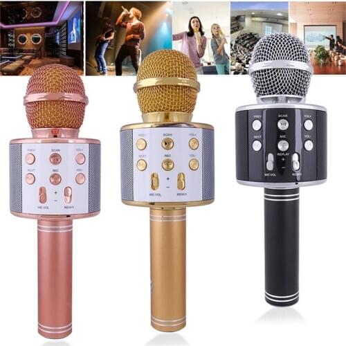 Bluetooth Karaoke Microphone Wireless Microphone Professiona Speaker Handheld Microfone Player Singing Mic