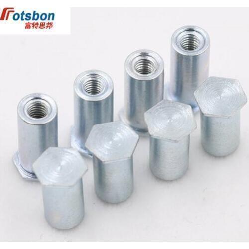 BSO-832-24 Hex Rivet Blind Hole Threaded Standoffs Self Clinching Feigned Crimped Standoff Server Cabinet Sheet Metal Spacer PEM