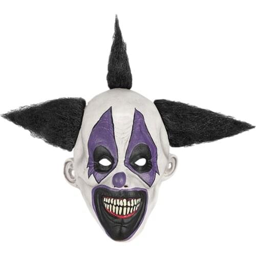 Horror Clown Face Cover With Wig Halloween Party Dress Up Funny Props Suitable For All Kinds Of Masquerades And Halloween Party
