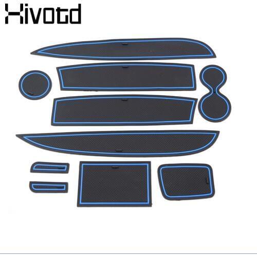 Hivotd For Renault Clio 4 Car Gate Slot Mats Anti-Slip Rubber Cup Pads Door Groove Mat Interior Decoration Stickers Accessories