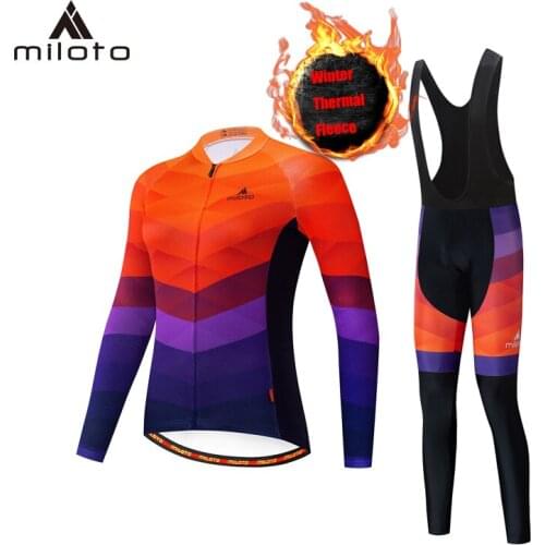 MILOTO Winter cycling jersey set Thermal Fleece road bike clothing Warm suit Female Mountain bike wear Outdoor bicycle clothes