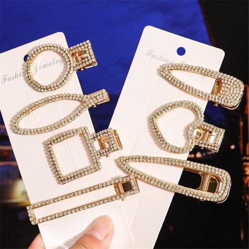 Korean New Items Sale Woman Hair Jewelry Elegant Metal Hair Clips Girls Side Bangs Hairpin Ladies Luxury Headdress Hair Barrette