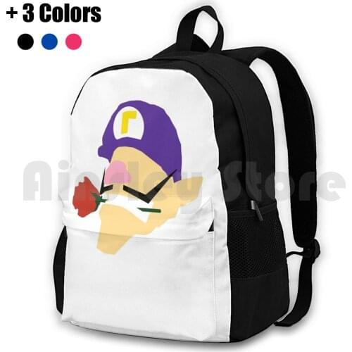Minimalist Waluigi Outdoor Hiking Backpack Waterproof Camping Travel Waluigi Meme Memes Funny Games Video Games Smash Brothers