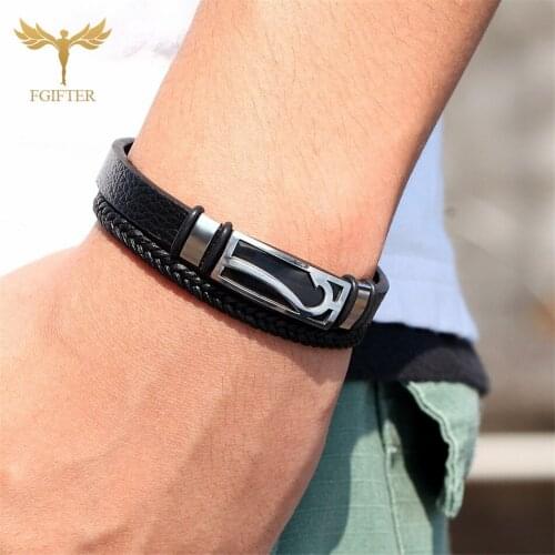 Fashion Fishhook Hook Anchor Bracelets Men Leather Bracelet Male Women Navy style Cuff Bangles Stainless Steel Hook Casual Sport