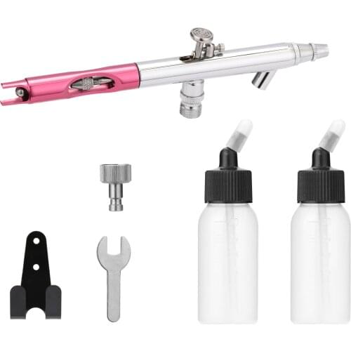 0.35mm Airbrush Set for Model Making Art Painting with G1/8 Adapter 4 Nozzle Caps Wrentch 2 30ml Cups Pen Cap and Metal Holder