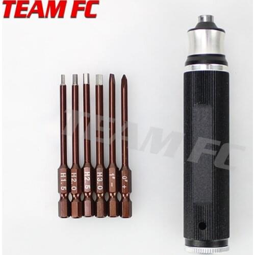 6 In 1 Hex Screw Driver Tools Kits High Quality 1.5/2.0/2.5/3.0mm/+/- Type Inner Hexagon Head RC Screwdriver Plane Model S253