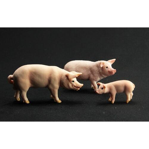 Animal Wild SET Livestock ranch farm animal model toy world large white pig boar sow cubs Aberdeen wild crafts room Home