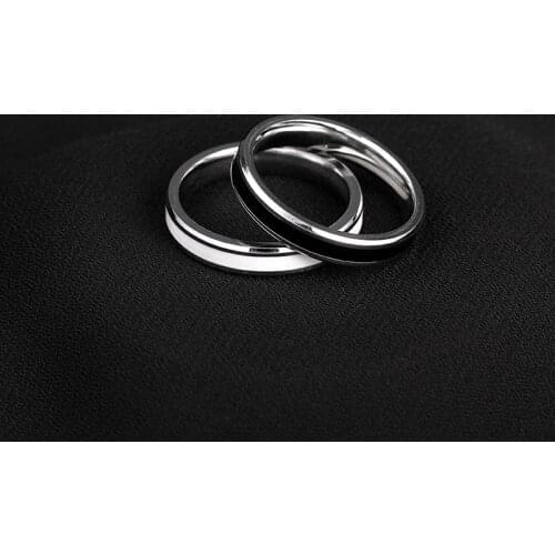 MANGOSKY 4mm Stainless Steel Couple Rings For Lover Men and Women