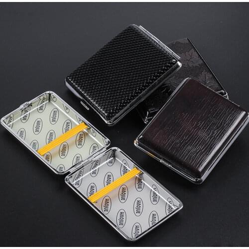 Free Shipping 2pcs/lot Pu leather cigarette case Box portable fashion mens Gadgets c881