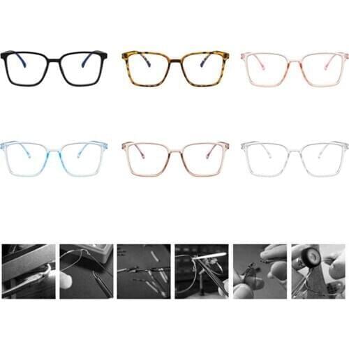 Anti-blue light glasses frame simple and versatile Retro PC Flexible hinge Comfortable nose pads