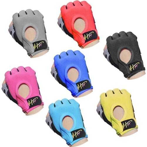 Outdoor Sports Anti Slip Padded Half Finger Gloves Youth Men Women Bike Cycling Bicycle Riding Running Driving - Fingerless
