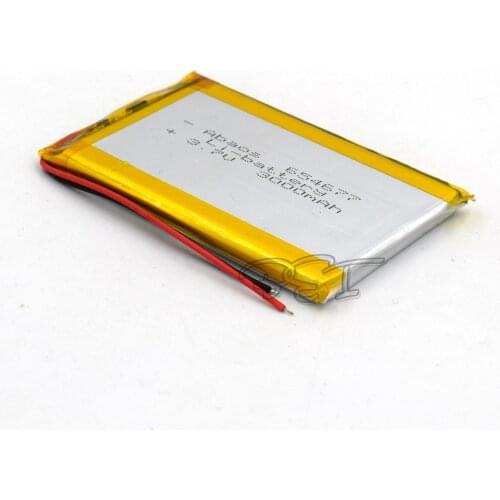 5Pcs Rechargeable Li-Polymer Lithium Battery 3.7V 654677 3000mAh Battery With PMC For Toy MP3 MP4 GPS Speaker LED Light Camera