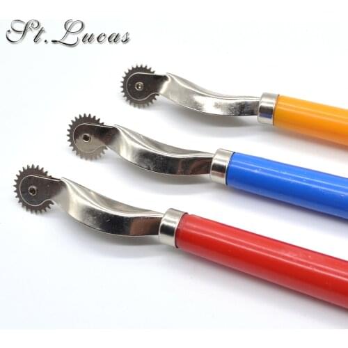 Randon color 1 piece sewing tool scriber for cloth leather Draw Point location carving Working Sewing Groover Craft Tools DIY