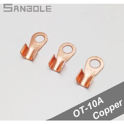 Terminal OT-10A Dia Copper Circular Splice Wire Naked Battery Cable Electrical Connector Open Lugs OT 10A (1000PCS)