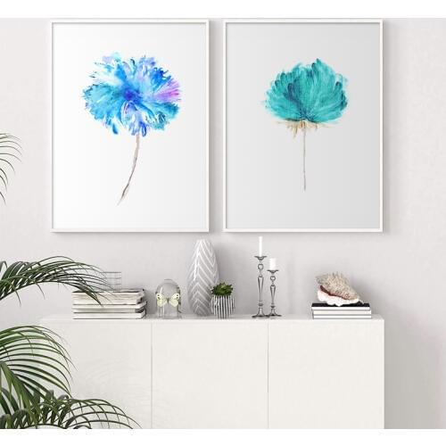 Modern Watercolor Beautiful Colorful Flower Rose Canvas A4 Art Print Poster Nordic Wall Picture Home Room Decor Painting Quadro