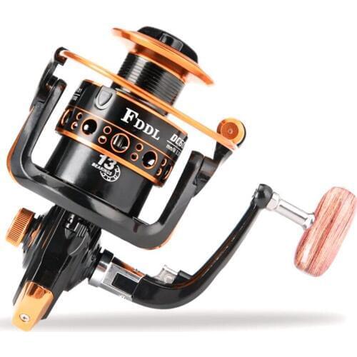 Ultralight Spinning Fishing Reels Folded Rocker Arm Wooden Reel Handle 12+1BBS 5.2:1 Gear Ratio Feeder Fishing Carp Accessories