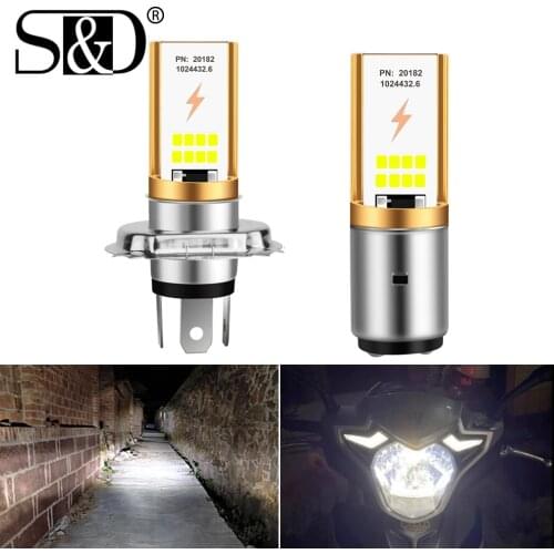 BA20D LED H4 Led Bulb Motorcycle Headlight Hi Lo beam Moto H6 LED Spotlights Accessories Motorbike Fog Lamps 6000K White DC 12V