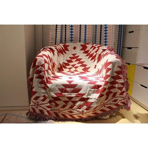 KILIM cotton thread Retro nostalgia carpet thin blanket Ami khaki blanket bed cover living room Tablecloth Felts tapestry